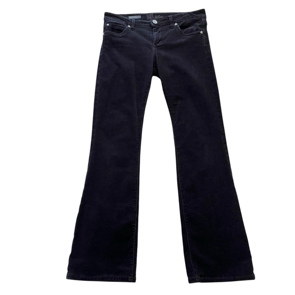 Kut from the Kloth Black Pinwale Corduroy "Farrah" Baby Bootcut Jeans 6 - Picture 2 of 7